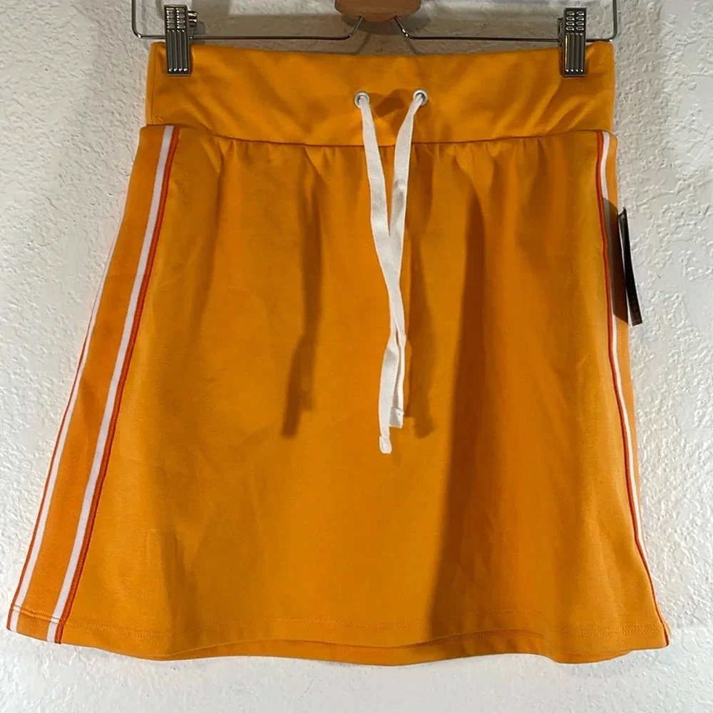 Wild Fable Mini Tennis Skirt Juniors Size S Orange w/ White/Dark Orange Stripes